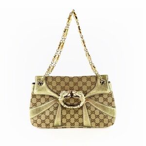 Gucci By Tom Ford GG Canvas Jeweled Dragon Shoulder Bag